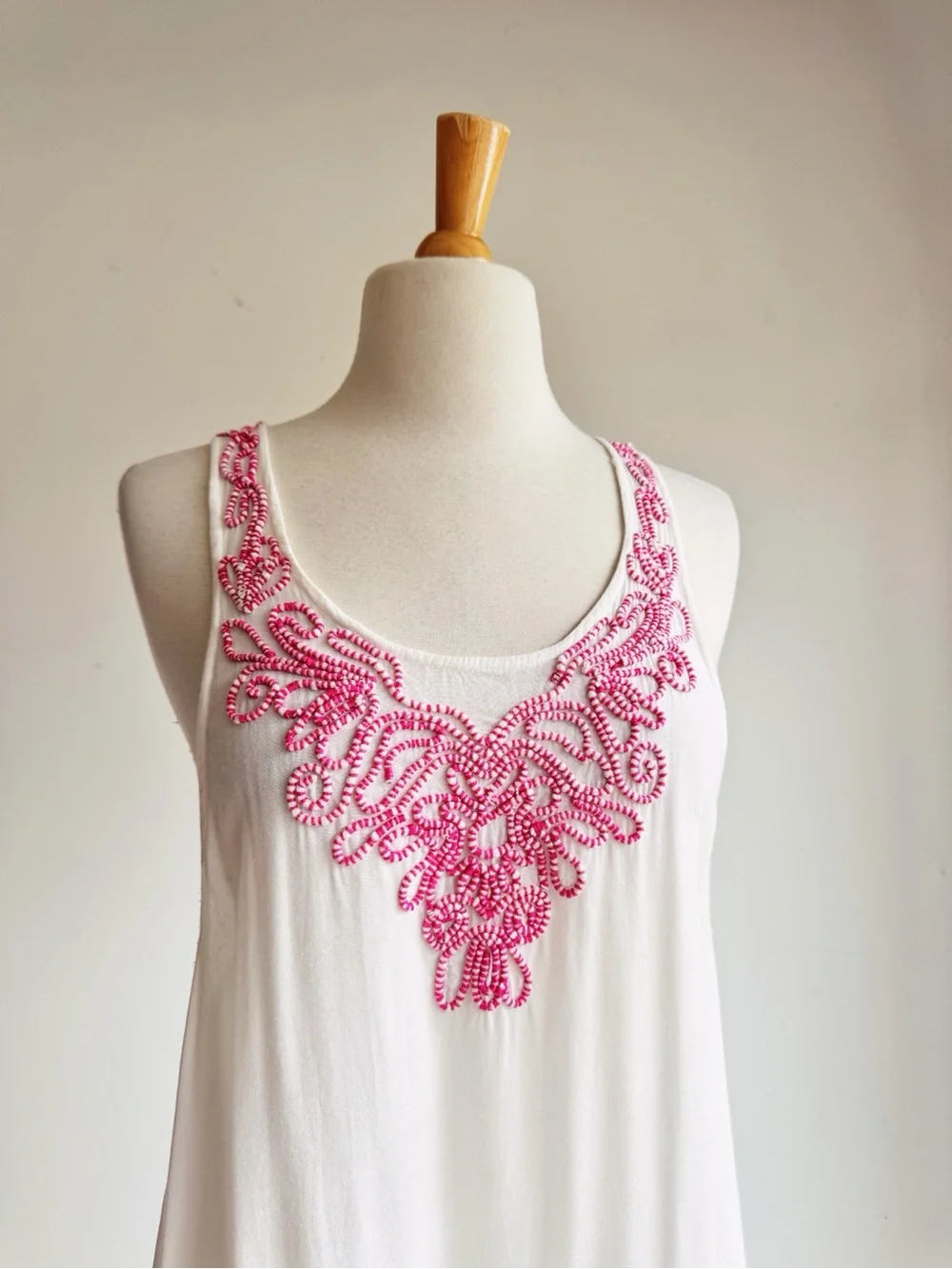 6 Shore Road White Embroidered Handkerchief Tunic Dress Large | Boho Beach Cover